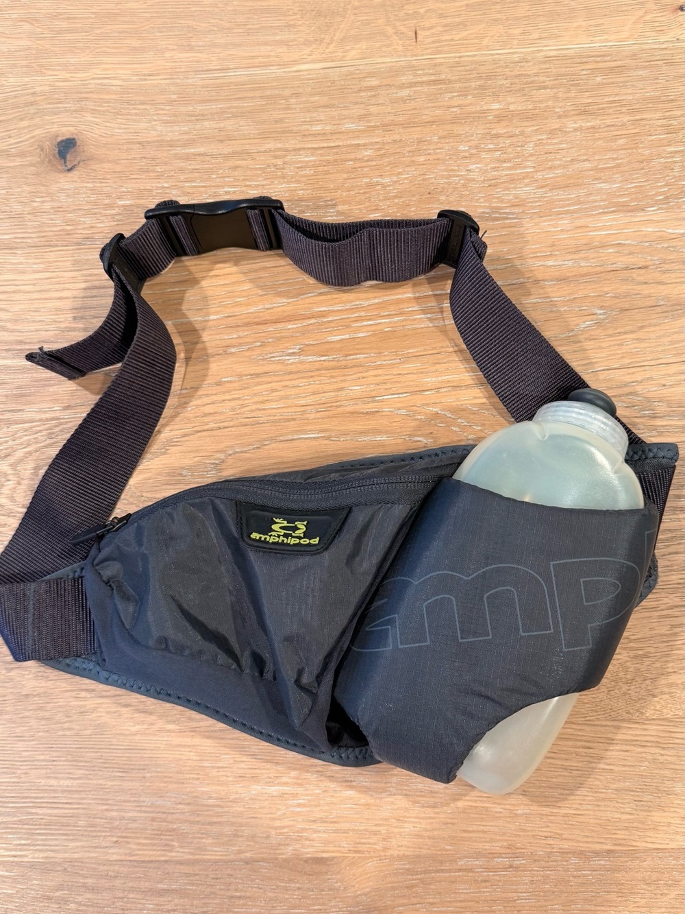 Amphipod Grey Hydration Waist Pack with Bottle 16 Oz bottle
